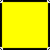 SAME SQUARE WITH WHITE OUTLINED CENTER FILLED WITH YELLOW, LEAVING TINY WHITE CORNER MARKERS WHERE THE BLACK STILL SHOWS