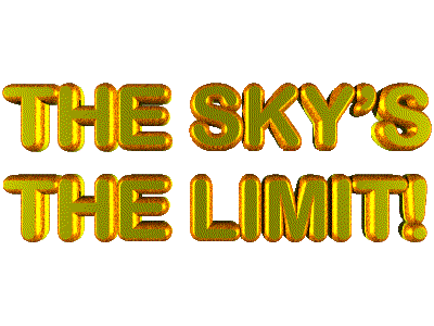 A golden 'The Sky's The Limit' gif